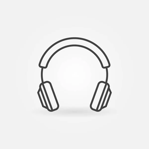Wyjście słuchawkowe wektor ikonę konturu. Słuchawki symbol na białym tle — Wektor stockowy