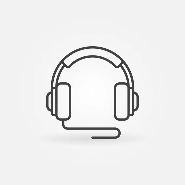 Over-Ear com fio Headphones vetor ícone em estilo de linha fina — Vetor de Stock