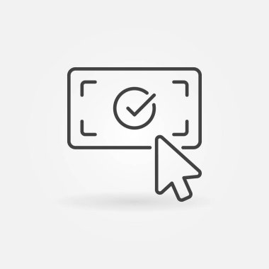 Onay işareti Anahat vektör kavramı simgesine tıklayın