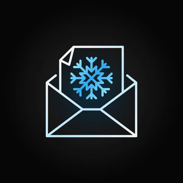 Enveloppe de flocon de neige icône de contour vectoriel moderne — Image vectorielle