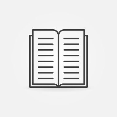 Kitap satırı simgesi. Vektör açık kitap işareti kavramı veya logosu