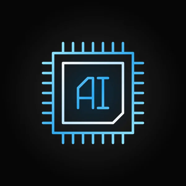 AI Chip vektor szerkezeti színes ikon a sötét háttér — Stock Vector