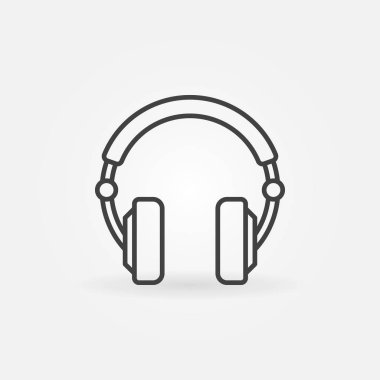 Aşırı kulak kulaklık basit vektör simgesi ince çizgi stili