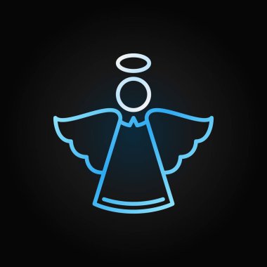 Noel meleği mavi modern vektör simge anahat tarzı