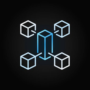 Blockchain satırı yaratıcı renkli simgesi. Vektör kavramı sembol