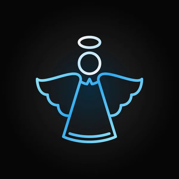 Christmas Angel blue modern vector icon in outline style — Stock Vector