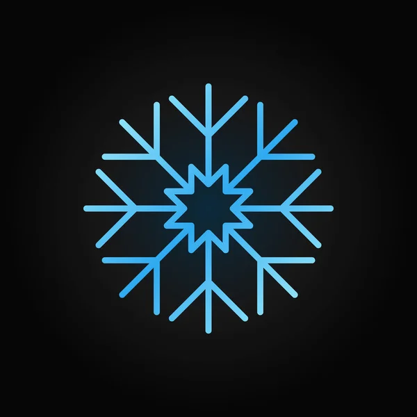 Icona linea vettoriale blu fiocco di neve. Simbolo lineare neve — Vettoriale Stock