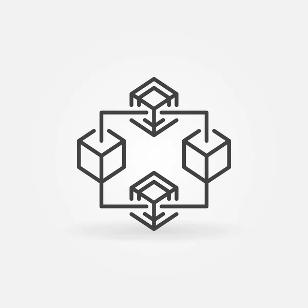 Blockchain crypto vector delgado icono de línea o símbolo — Archivo Imágenes Vectoriales
