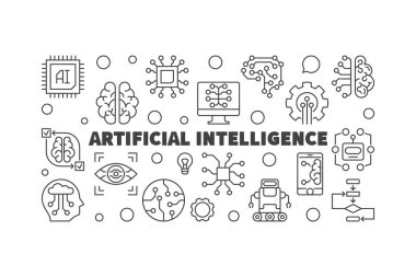 Yapay zeka yatay Anahat vektör çizim