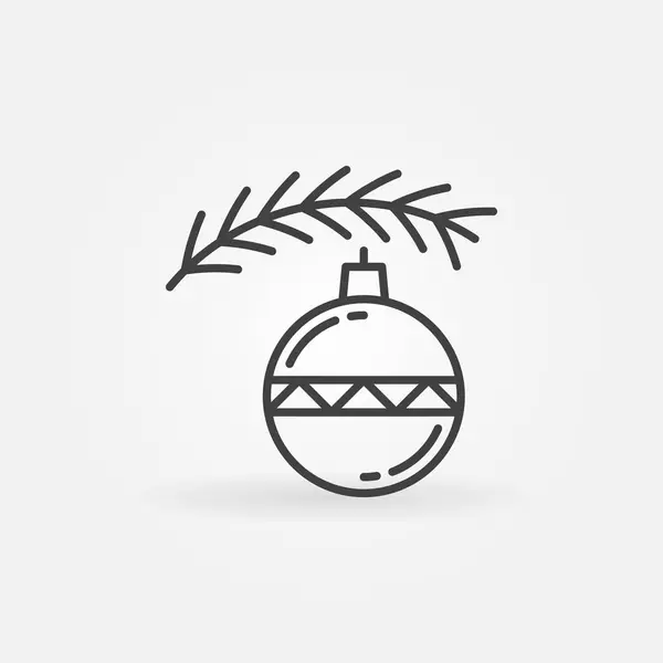 Icône vectorielle jouet arbre de Noël dans le style ligne mince — Image vectorielle