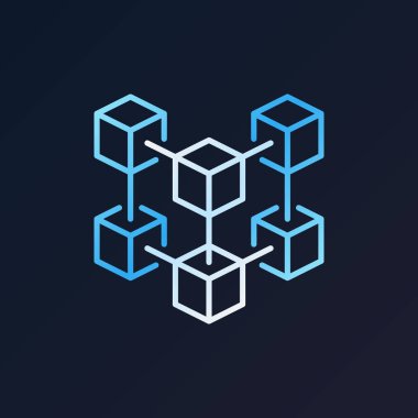 Blockchain kripto teknoloji vektör modern kutsal kişilerin resmi veya logosu