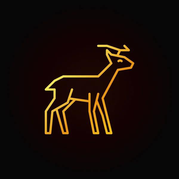 Ikona čáry žlutého vektoru sobů. Lineární symbol jelena — Stockový vektor