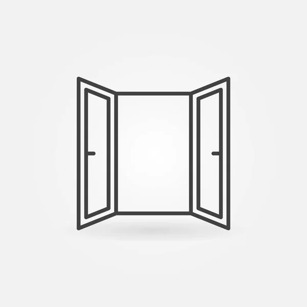 Open vensterpictogram lijn. Vector Open venster symbool — Stockvector