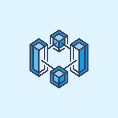 Blok zinciri yaratıcı simgesi. Vektör cryptocurrency işareti kavramı
