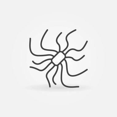 Patojen kavramı satırı simgesi. Vektör bakteri anahat simgesini