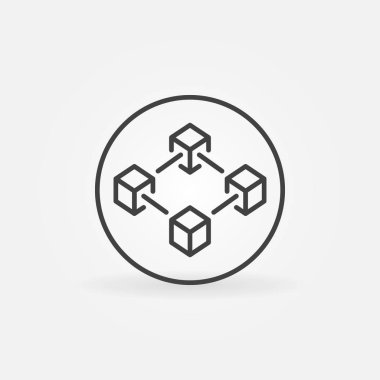 Blockchain daire satırı simgesi. Blok zinciri teknoloji işareti