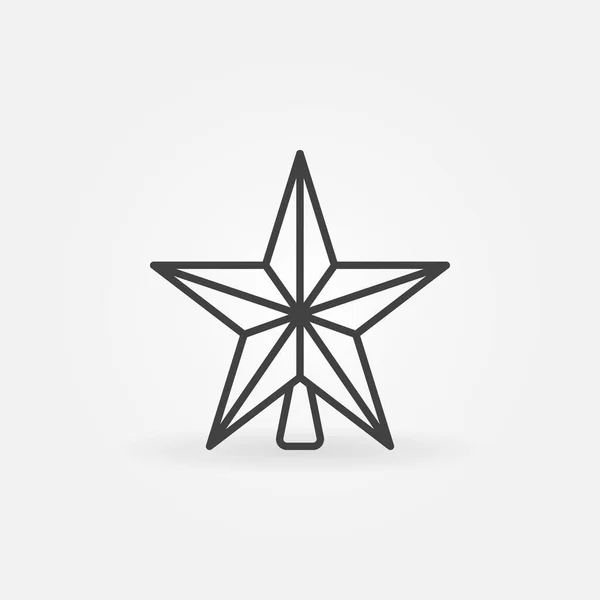 Icona o simbolo vettoriale della stella di Natale in stile linea sottile — Vettoriale Stock