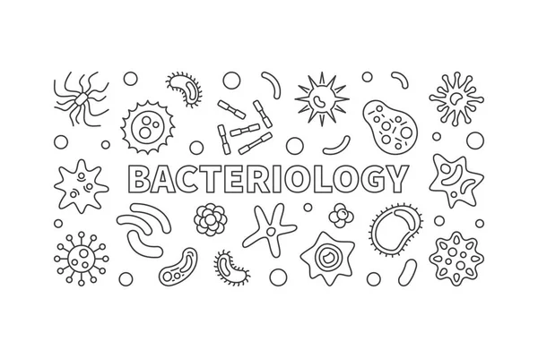 Bakteriologie Linienbanner. Vektorbakterien — Stockvektor