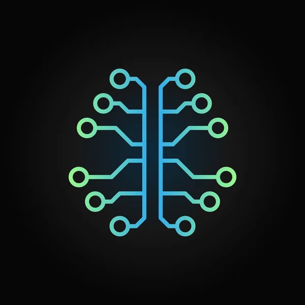 Креативная векторная икона мозга искусственного интеллекта — стоковый вектор