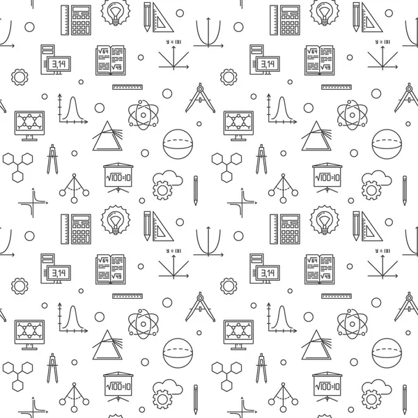 Modello STEM Science vector senza soluzione di continuità in stile linea sottile — Vettoriale Stock