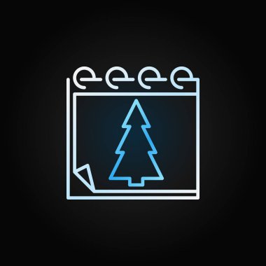 Noel ağacı takvim yaratıcı Anahat vektör simgesi