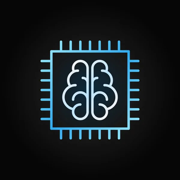 Chip z mózgu wektor ikona kreatywnych w stylu konspektu — Wektor stockowy