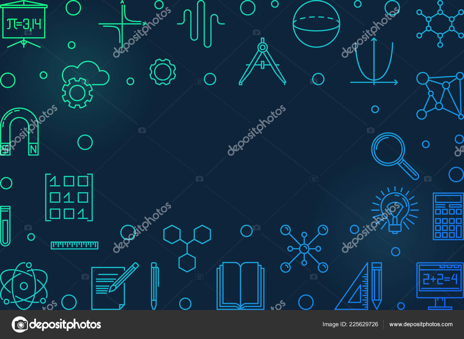 Science, technology, engineering and math blue horizontal frame Stock