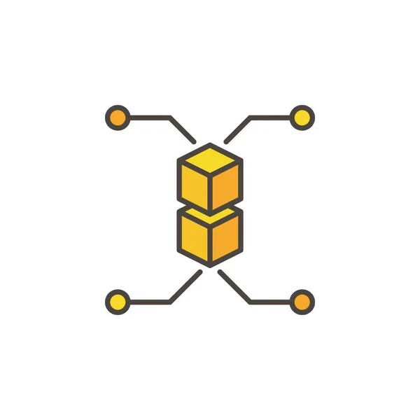 Blok zincir vektör cryptocurrency sarı modern simgesi — Stok Vektör