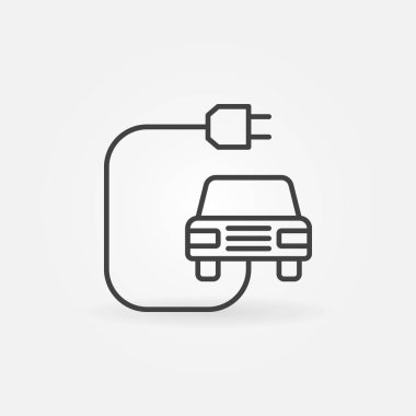 Tak kavramı satırı simgesi ile elektrikli araç
