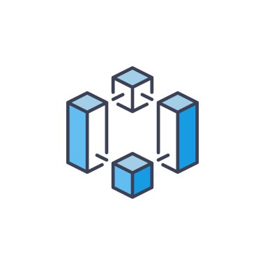 Cryptocurrency ve blockchain vektör simgesi