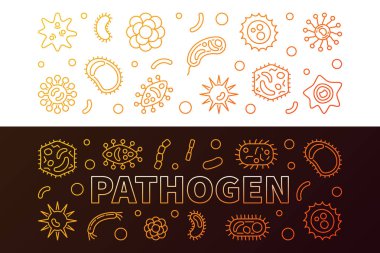 Pathogen bright colored banners. Vector linear illustration clipart