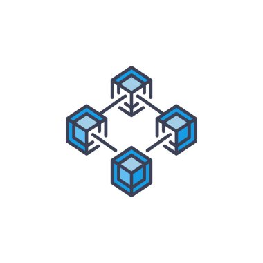 Vektör blockchain simgesi. Blok-zinciri kavramı sembol