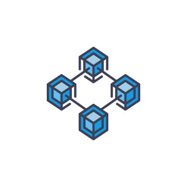 Modern blockchain teknoloji vektör simge veya tasarım öğesi