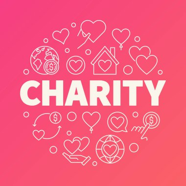 Sadaka vektör yaratıcı anahat illüstrasyon yuvarlak