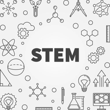 Bilim, teknoloji, mühendislik ve matematik vektör çerçeve