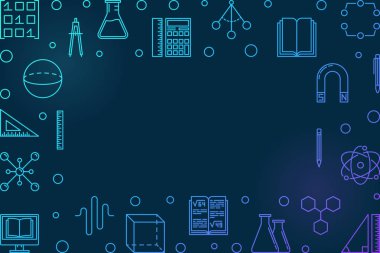 Kök öğrenme mavi yatay çerçeve. Vektör çizim