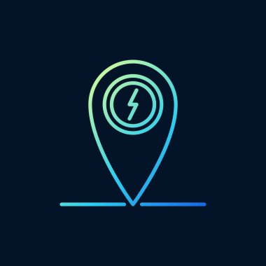 Harita işaretçi yıldırım vektör renkli çizgi simgesiyle