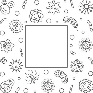 Metin için boş alan ile bakteri Mikrobiyoloji vektör çerçeve