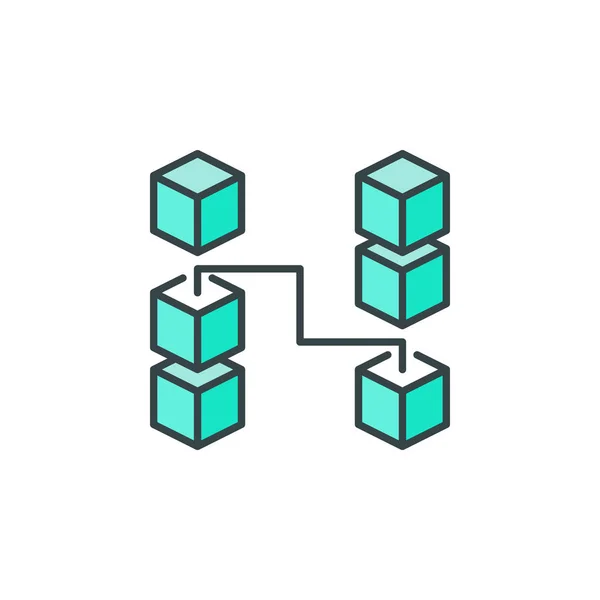 Blok-keten technologie vector crypto pictogram of logo — Stockvector