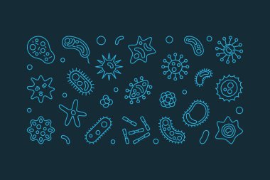 Anahat stili insan microbiota vektör yatay şekilde