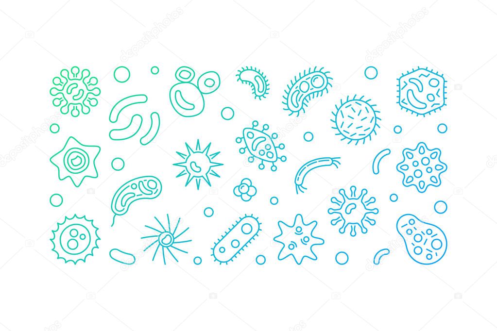 Pathogenicity bright line horizontal banner. Vector illustration