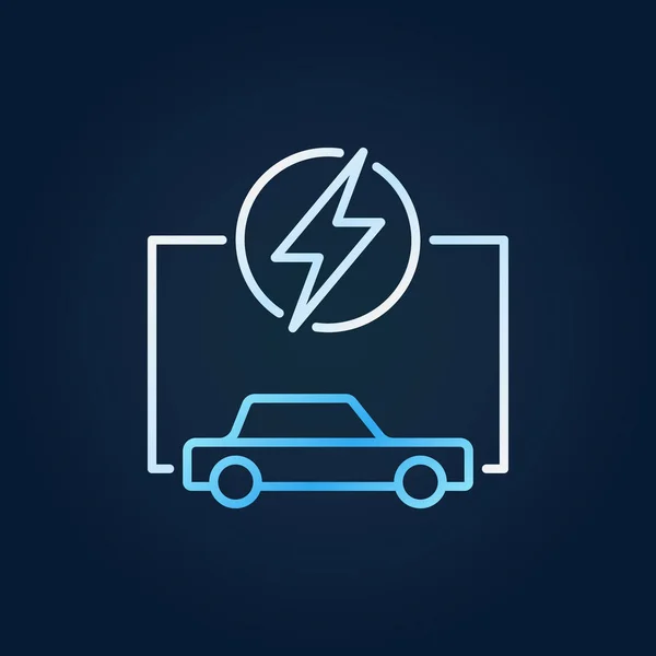 Elektrische auto met bliksem kleurrijke pictogram. EV concept teken — Stockvector