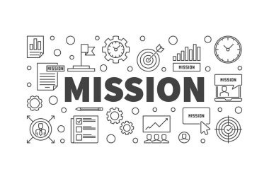 Anahat stili misyon vektör yatay şekilde