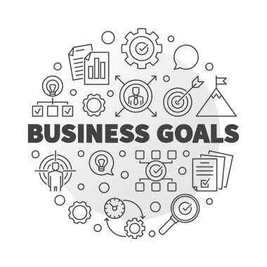 Anahat tarzı illüstrasyon vektör iş hedefleri yuvarlak