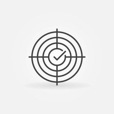 Crosshair with tick vector concept outline icon clipart