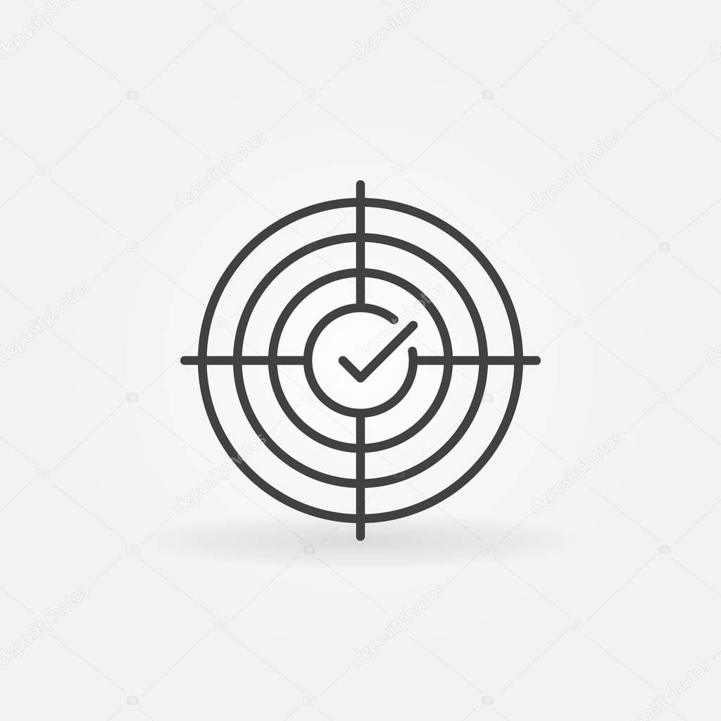 Crosshair with tick vector concept outline icon