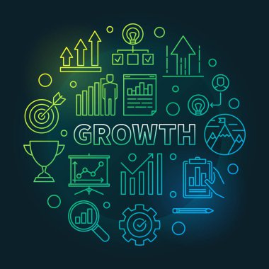 Büyüme vektör yuvarlak renkli anahat yuvarlak şekil