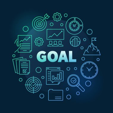 Vektör hedef renkli modern yuvarlak resimde çizgi stili