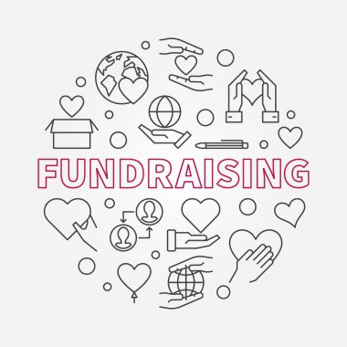 Bağış toplama dairesel vektör lineer kavramı çizim