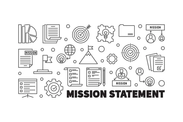 Misión Declaración vector esquema ilustración o banner — Vector de stock